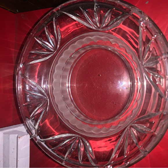 Elegant Clear Glass Gorham Crystal Bowl Frosted Base - Picture 3 of 4